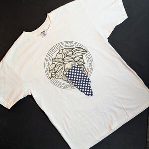 Crooks & Castles Medusa Bandit Men's White Graphic T Shirt Size Large